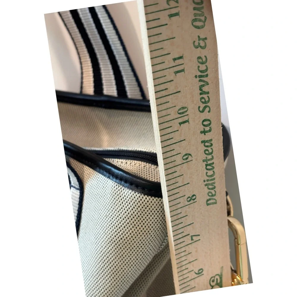 Paravel Cabana Tote Cream Navy Canvas Striped Crossbody Handbag Medium